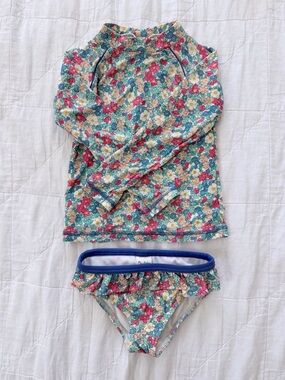 Mini Boden Girls Two-Piece Rash Guard Swim Set – Size 2-3Y (98cm)